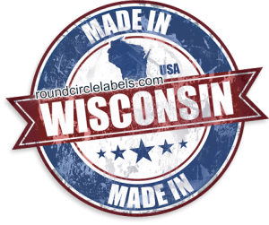 Made in Wisconsin, USA: Round Circle Labels