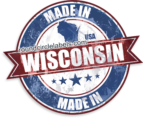 Made in Wisconsin, USA: Round Circle Labels